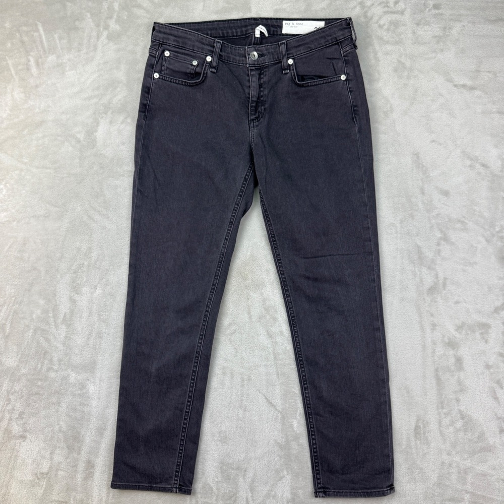 Rag & Bone Dre Jeans Womens 26 Gray Low Rise Slim Boyfriend Denim